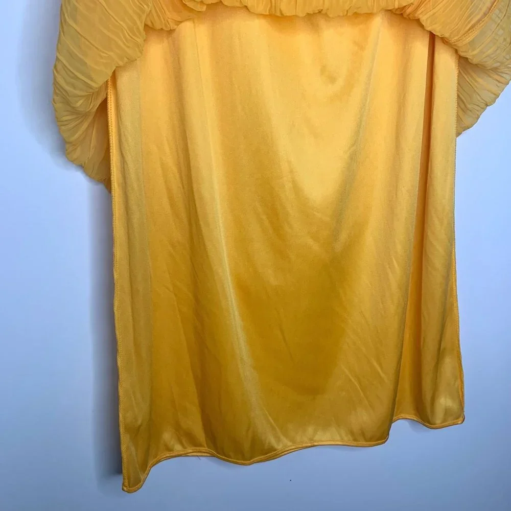 RESCALA Vintage Yellow Pleated Full Length‎ Skirt OS
